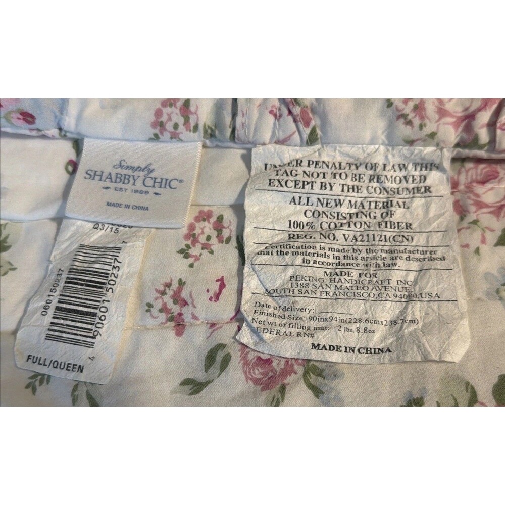 Rachel SIMPLY SHABBY CHIC Bohemian Patchwork pink Floral Quilt blanket FL/QN - Picture 3 of 6